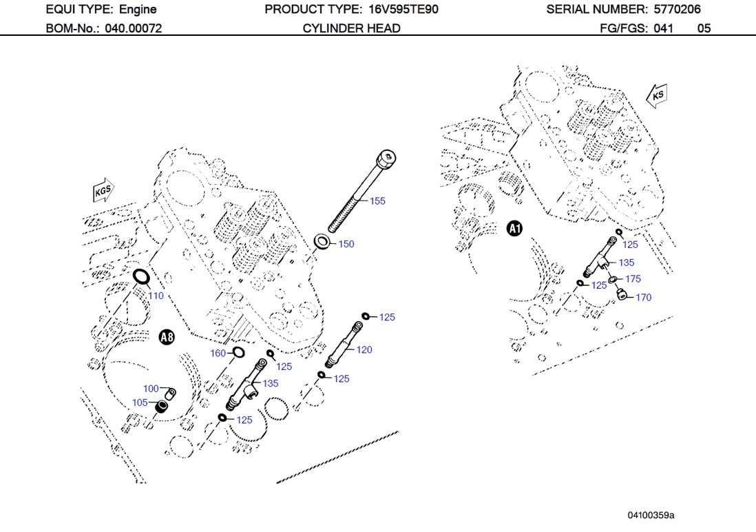 MTU 135A45008/2 Technical Engineering Exploded View