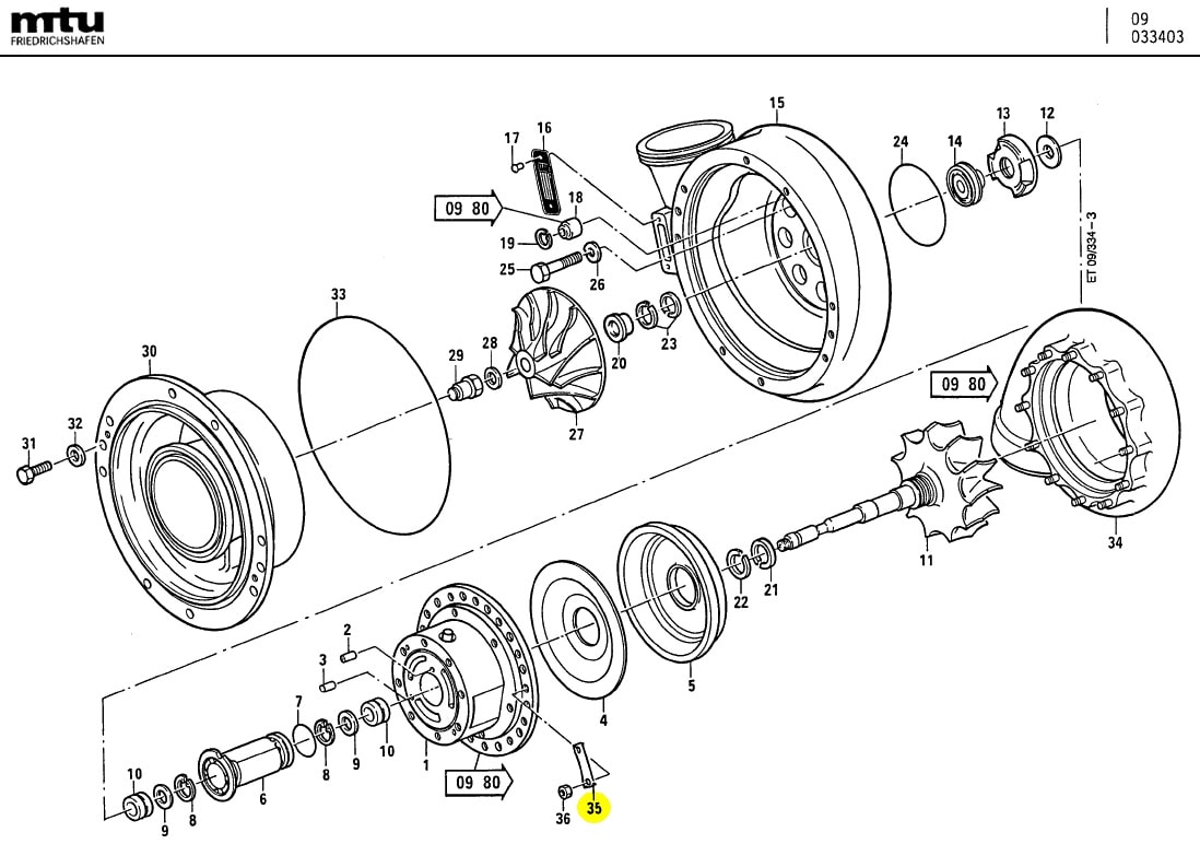MTU 5119940330 Technical Engineering Exploded View