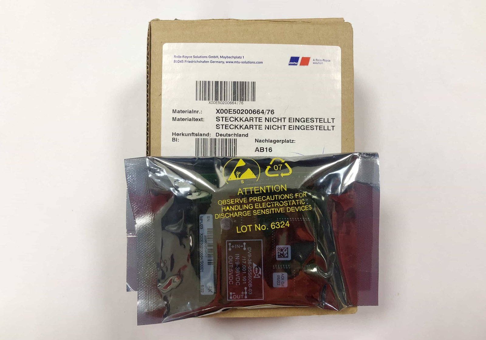 MTU X00E50200664/76 EQUIPMENT IN ENGINE ROOM