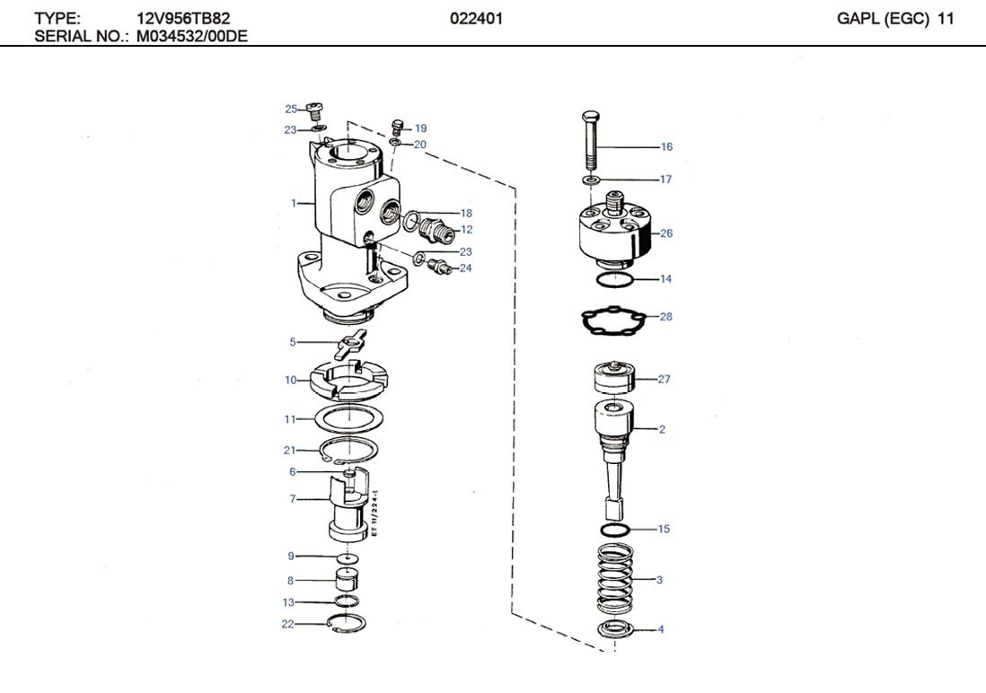 MTU 8699970114 Technical Engineering Exploded View