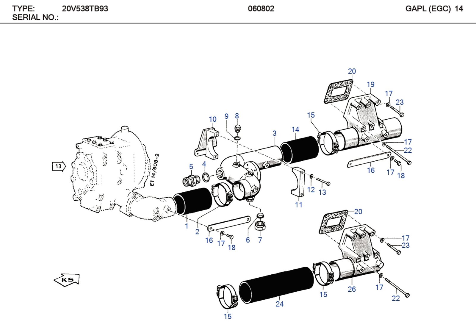 MTU 700368090002 Technical Engineering Exploded View