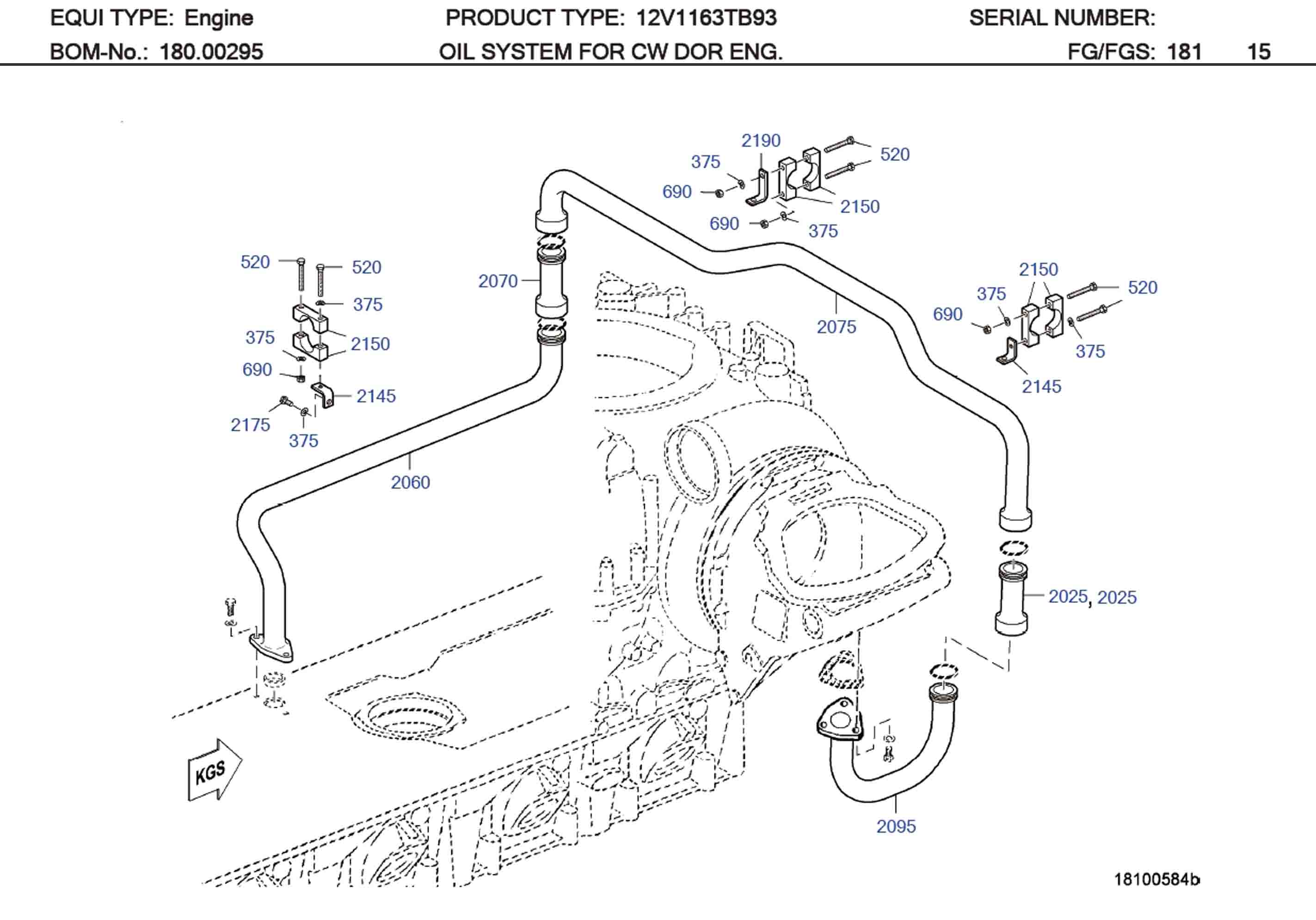 MTU 5841800158 Technical Engineering Exploded View