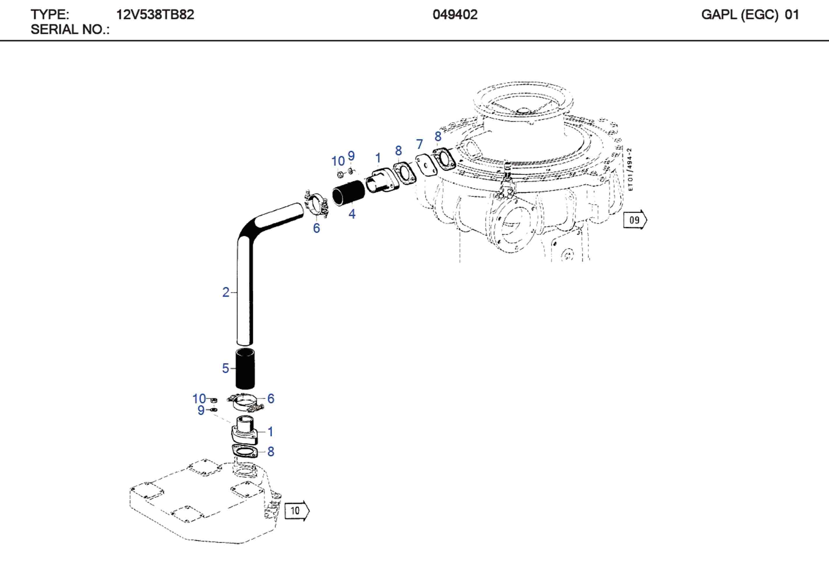 MTU 5600180080 Technical Engineering Exploded View