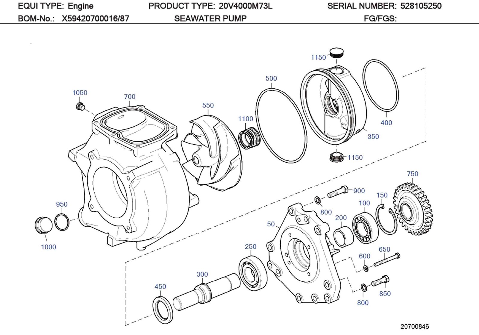 MTU 5272010505 Technical Engineering Exploded View