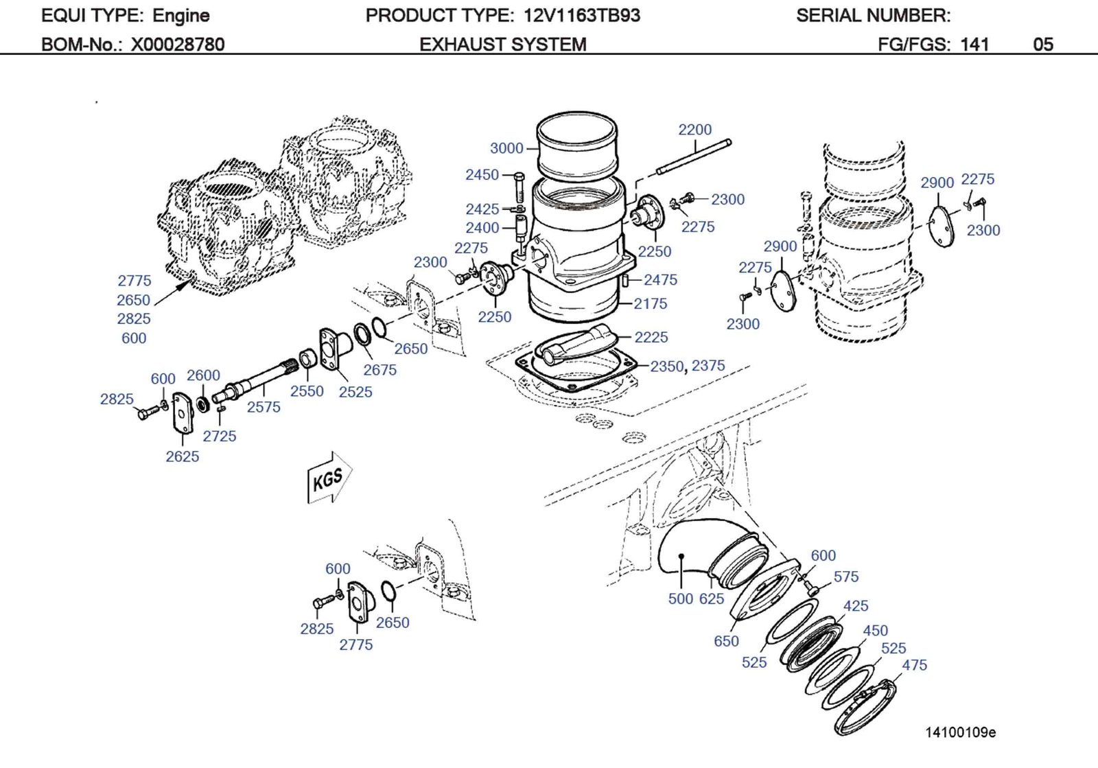 MTU 5841420154 Technical Engineering Exploded View