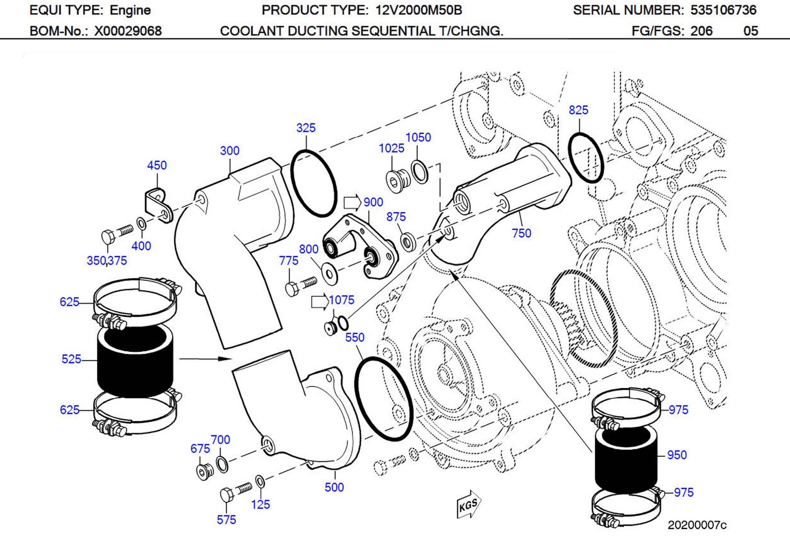 MTU 900288102002 Technical Engineering Exploded View
