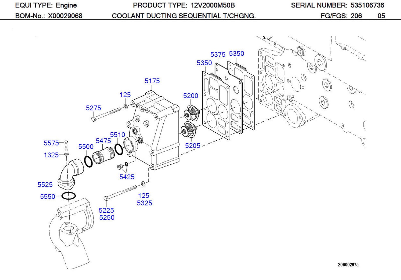 MTU X00019018 Technical Engineering Exploded View