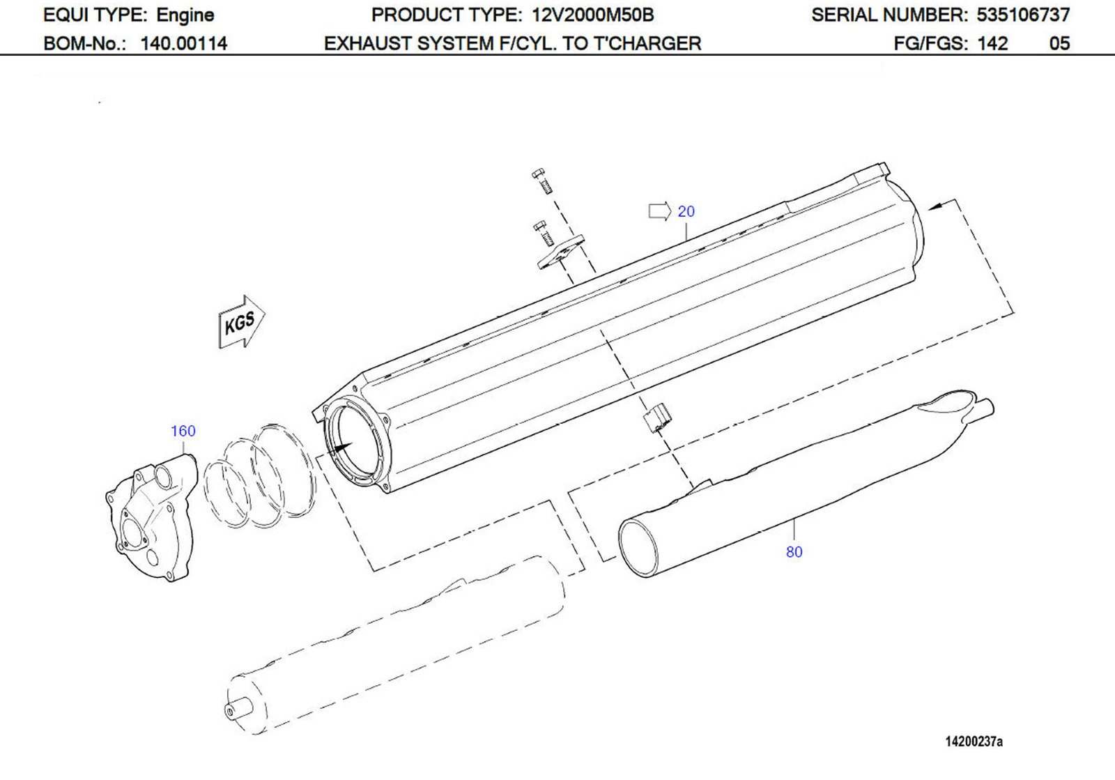 MTU X00006256 Technical Engineering Exploded View