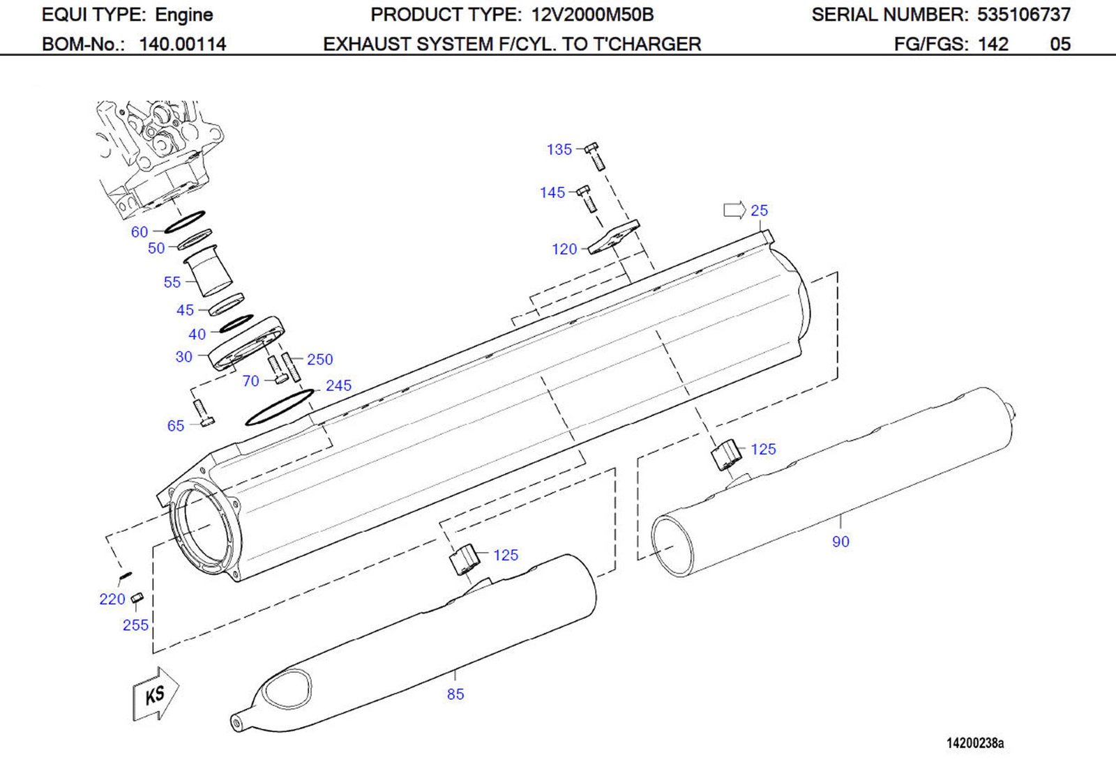 MTU 5361420458 Technical Engineering Exploded View