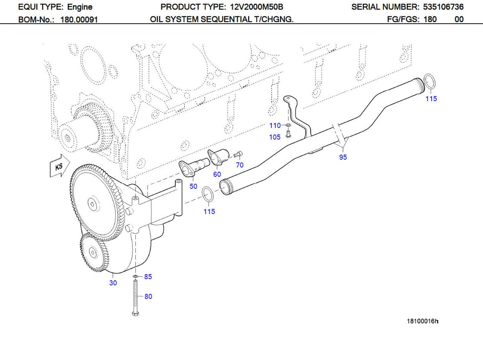 MTU 5361800515 Technical Engineering Exploded View