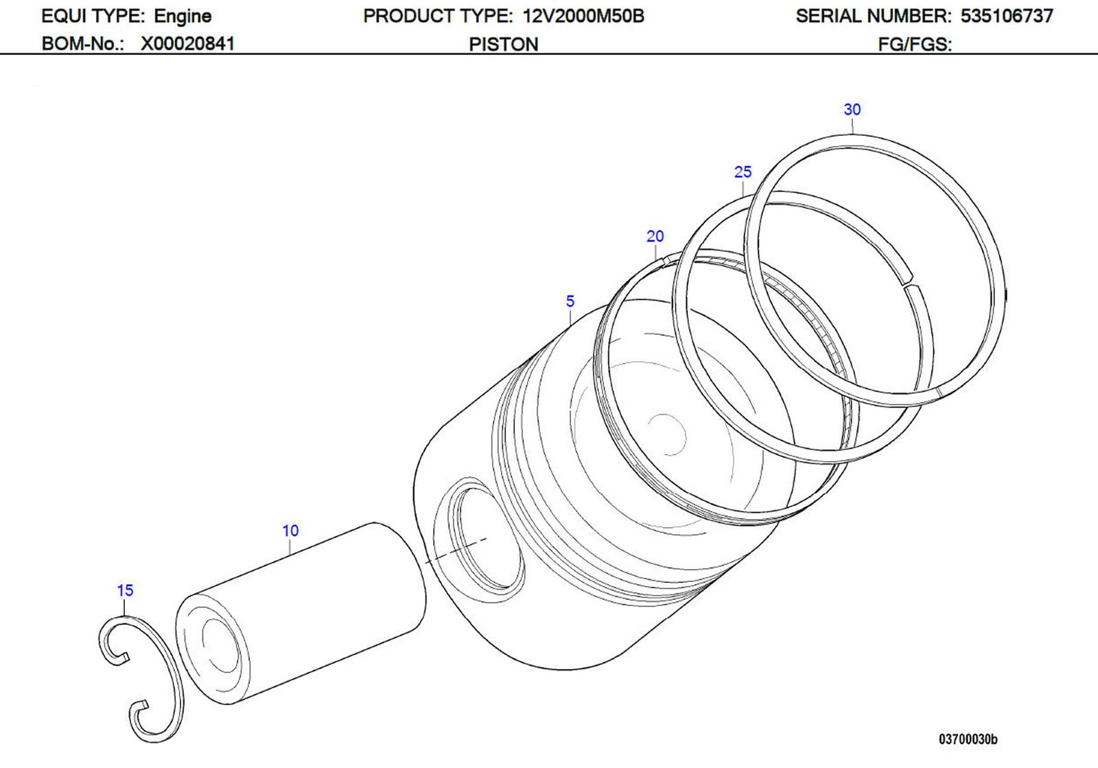 MTU 5410370220 Technical Engineering Exploded View