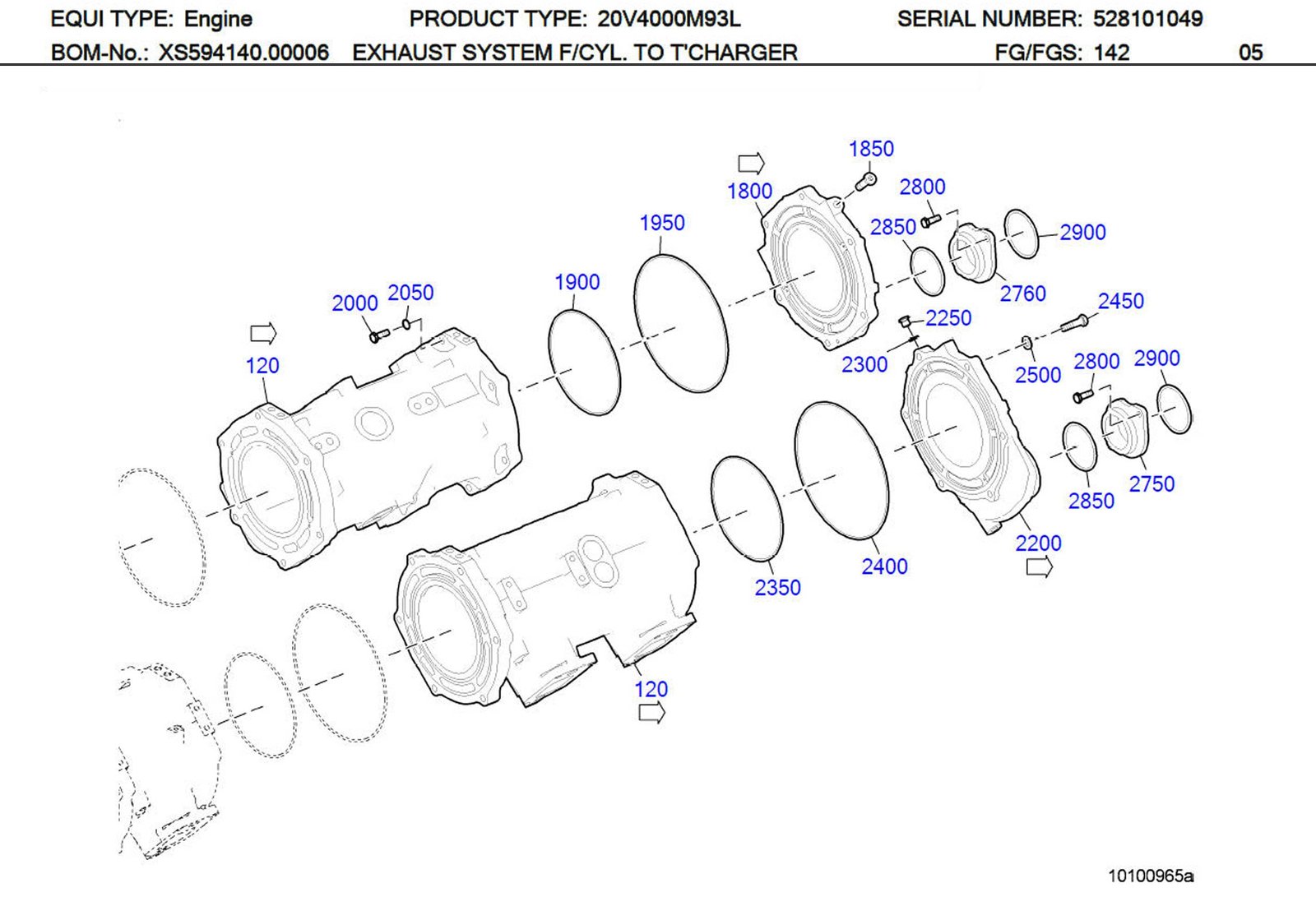 MTU 700429083000 Technical Engineering Exploded View