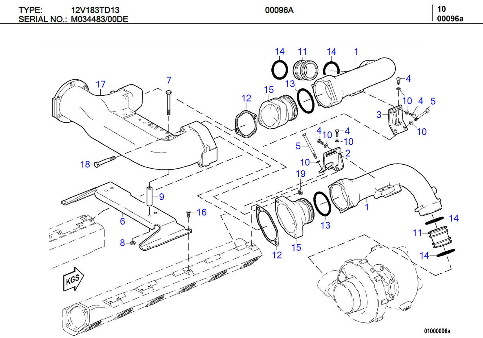 MTU 4441410480 Technical Engineering Exploded View