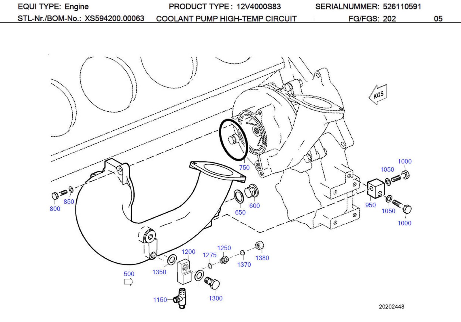 MTU 700223010000 Technical Engineering Exploded View