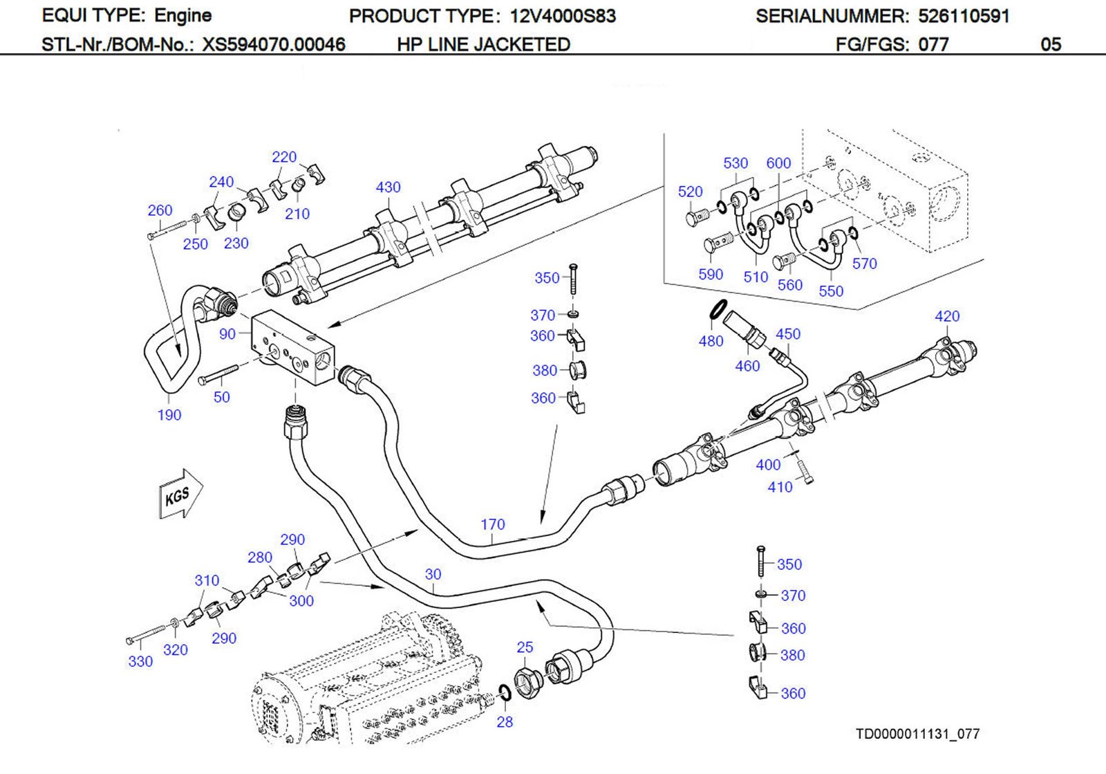 MTU 000912010014 Technical Engineering Exploded View