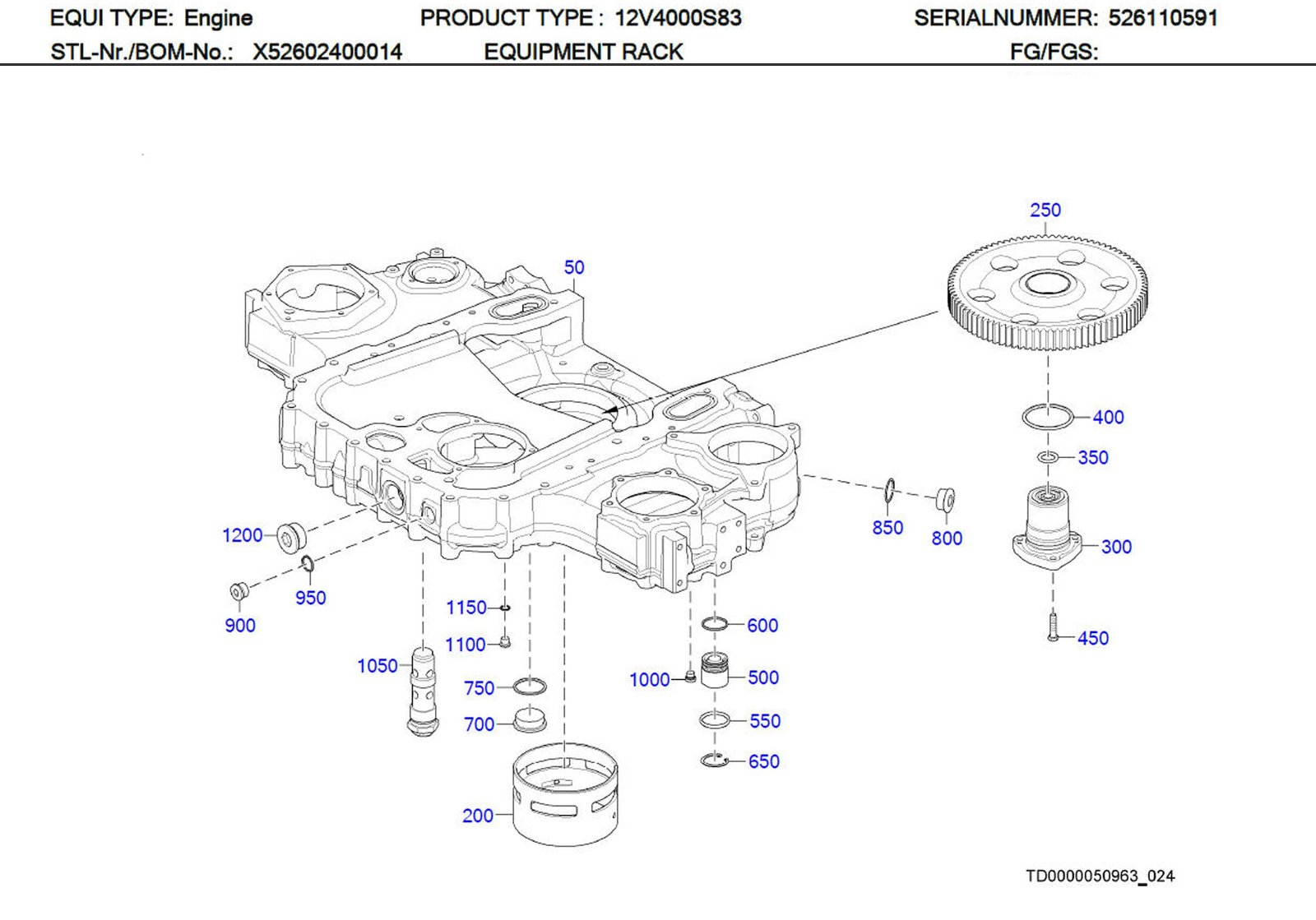 MTU 0001800015 Technical Engineering Exploded View