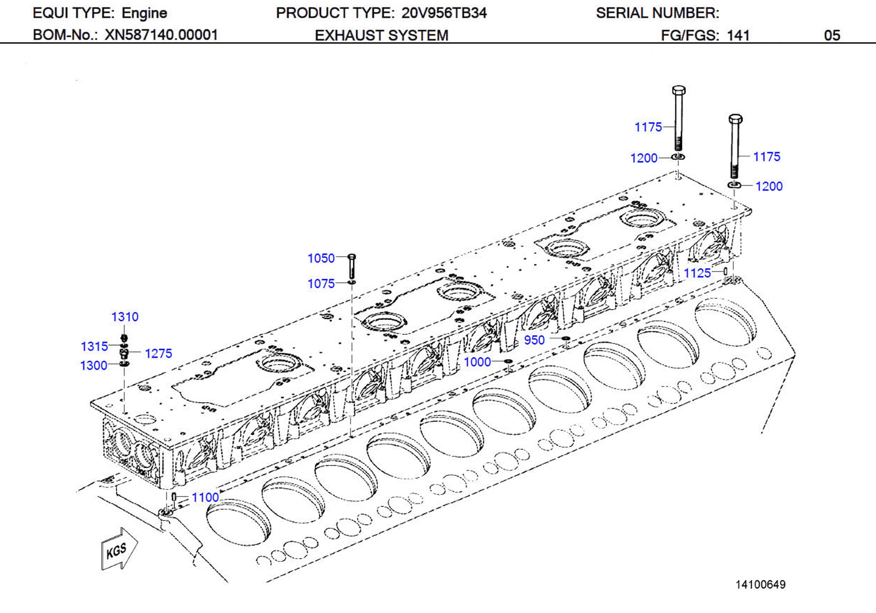 MTU 304014016005 Technical Engineering Exploded View