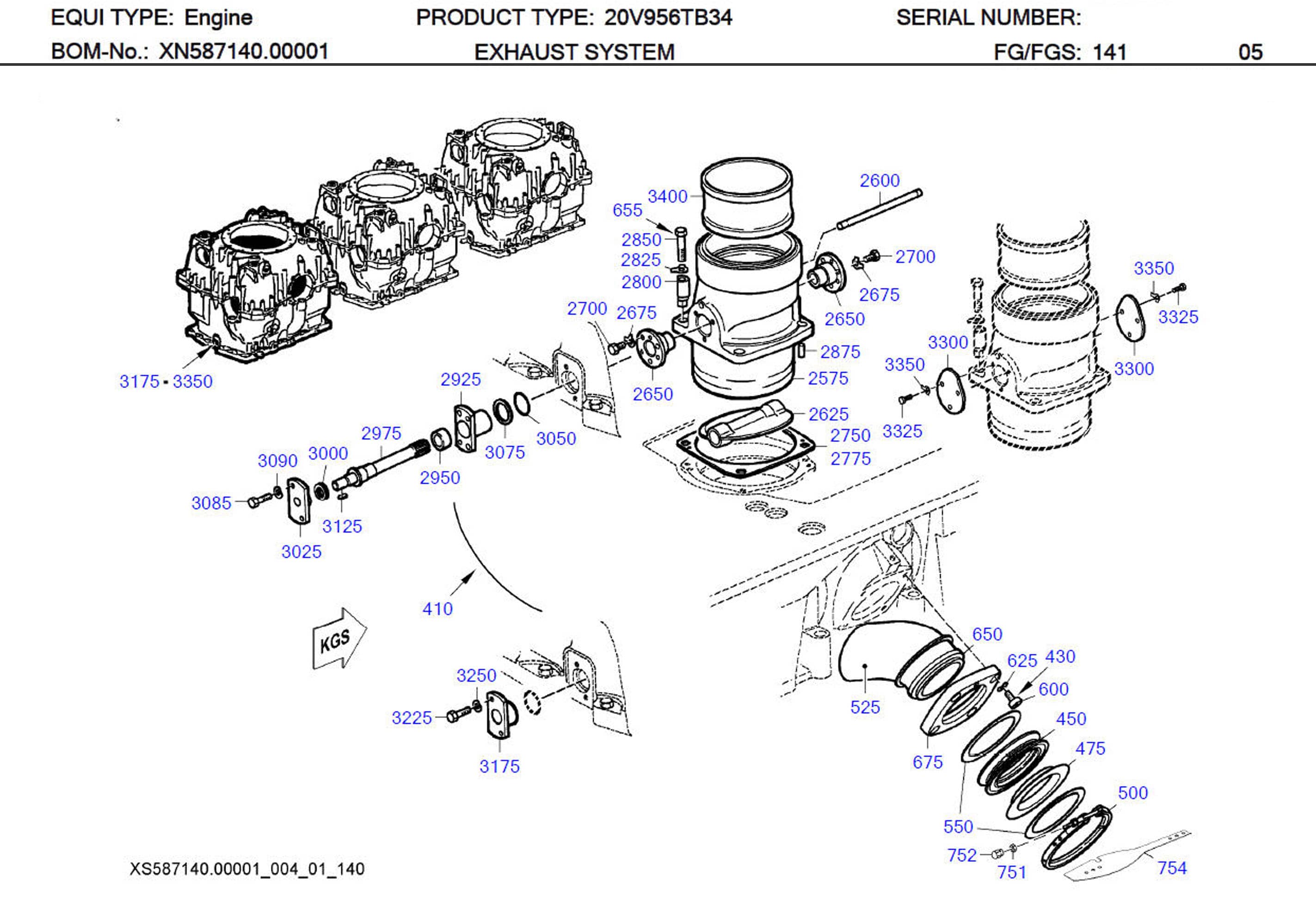 MTU 5841400344 Technical Engineering Exploded View