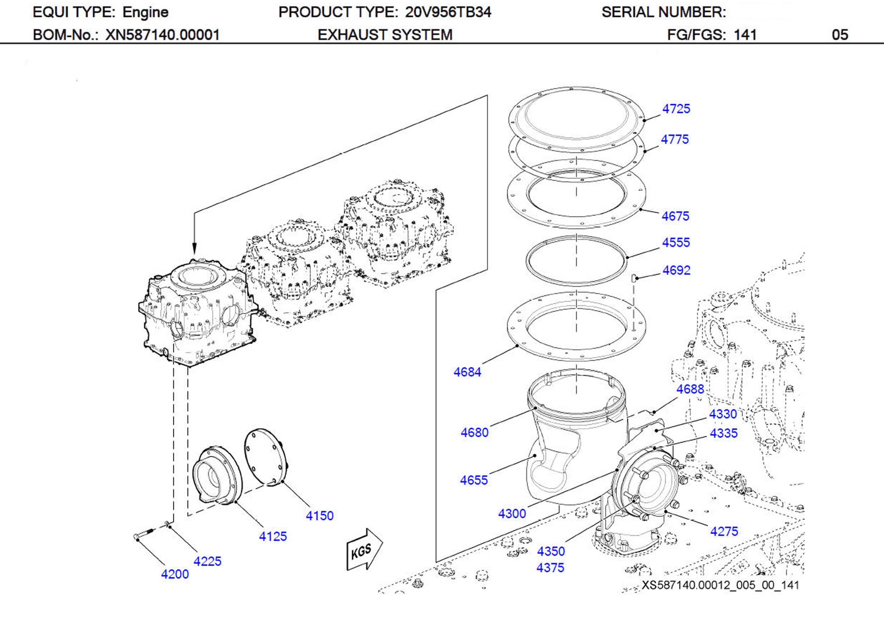 MTU 5841422080 Technical Engineering Exploded View