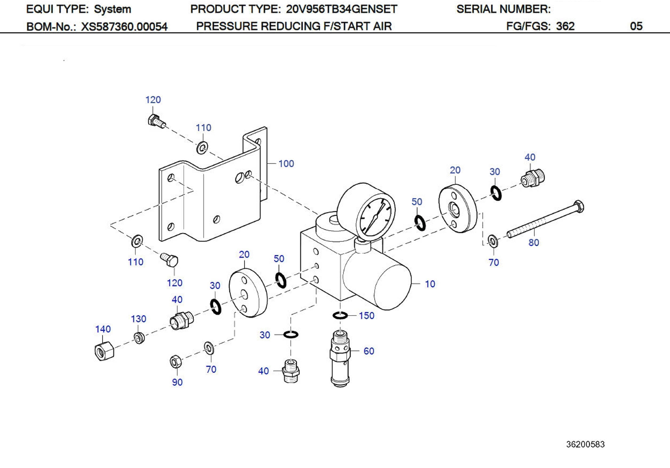 MTU X58799102324/N00 Technical Engineering Exploded View