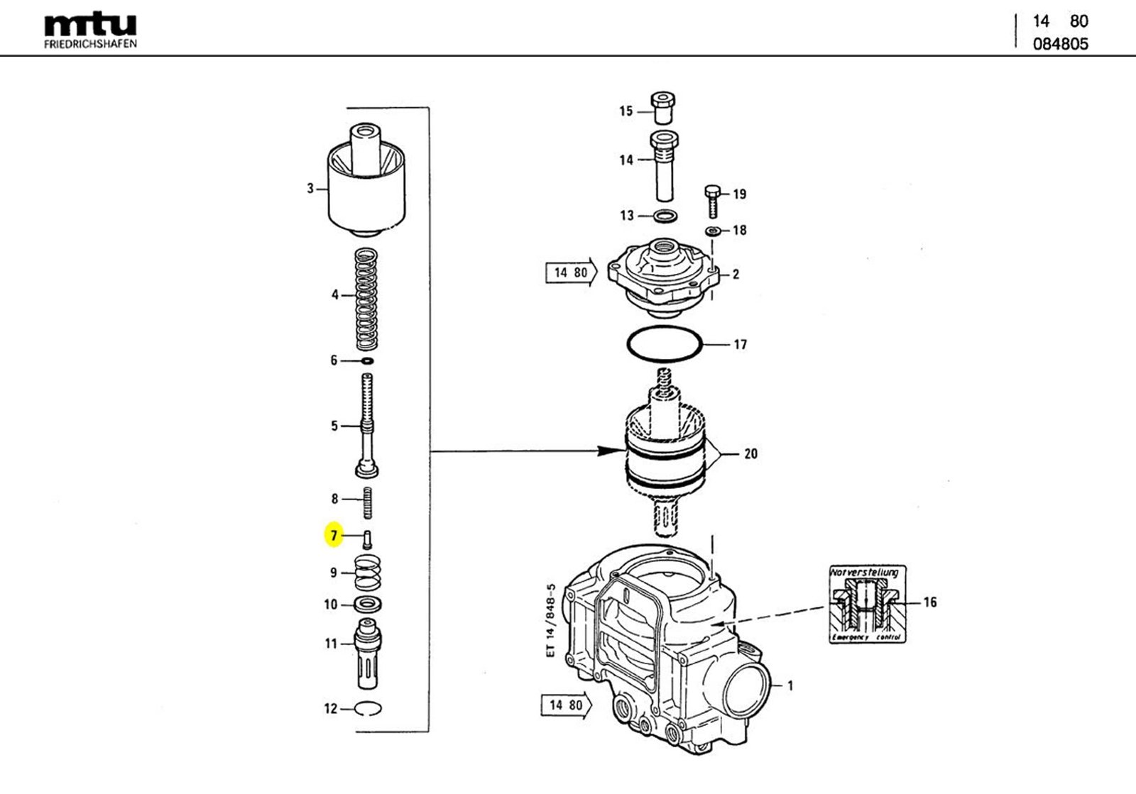 MTU 5842030362 Technical Engineering Exploded View