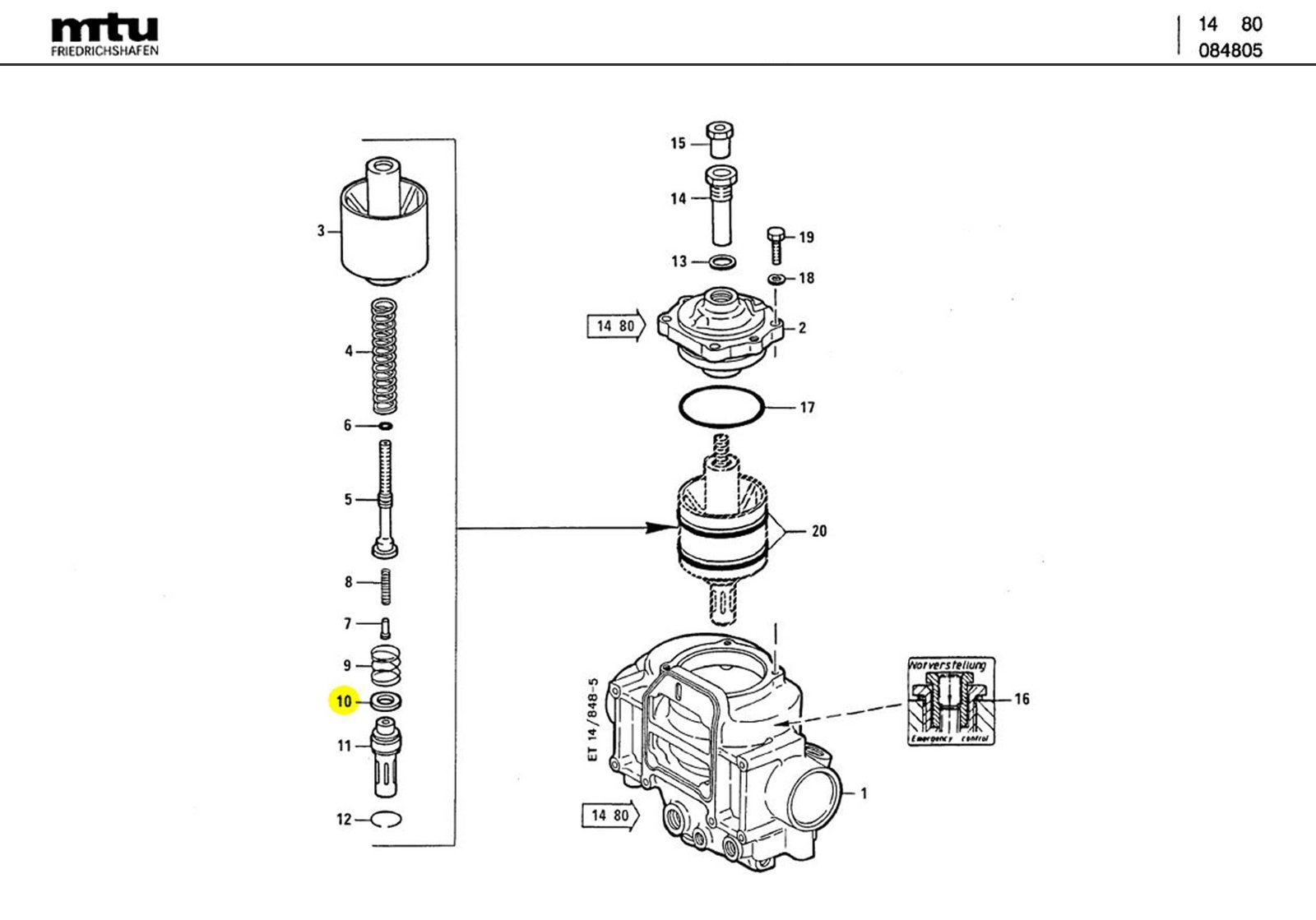 MTU 5842030252 Technical Engineering Exploded View