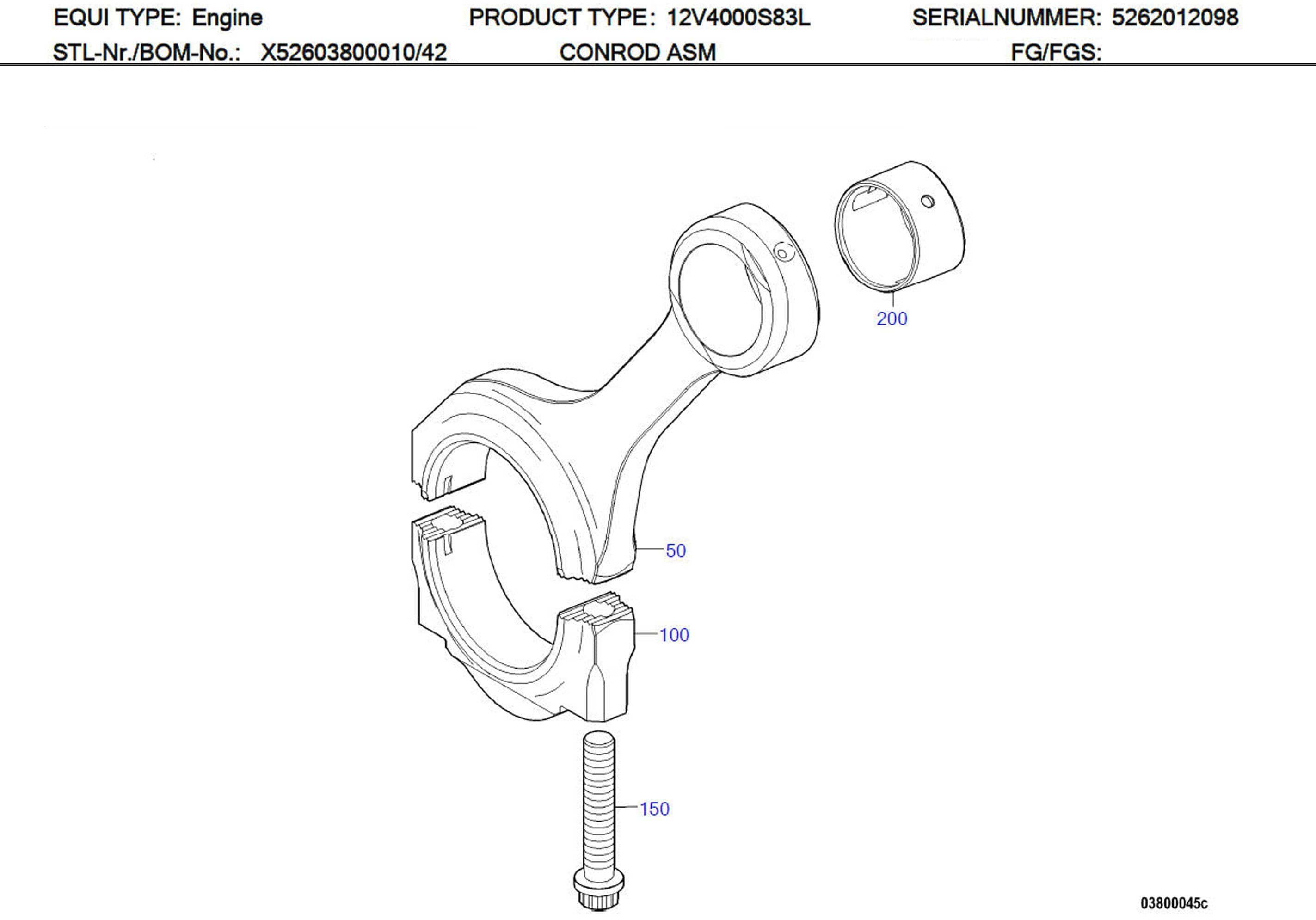 MTU 5240382550 Technical Engineering Exploded View