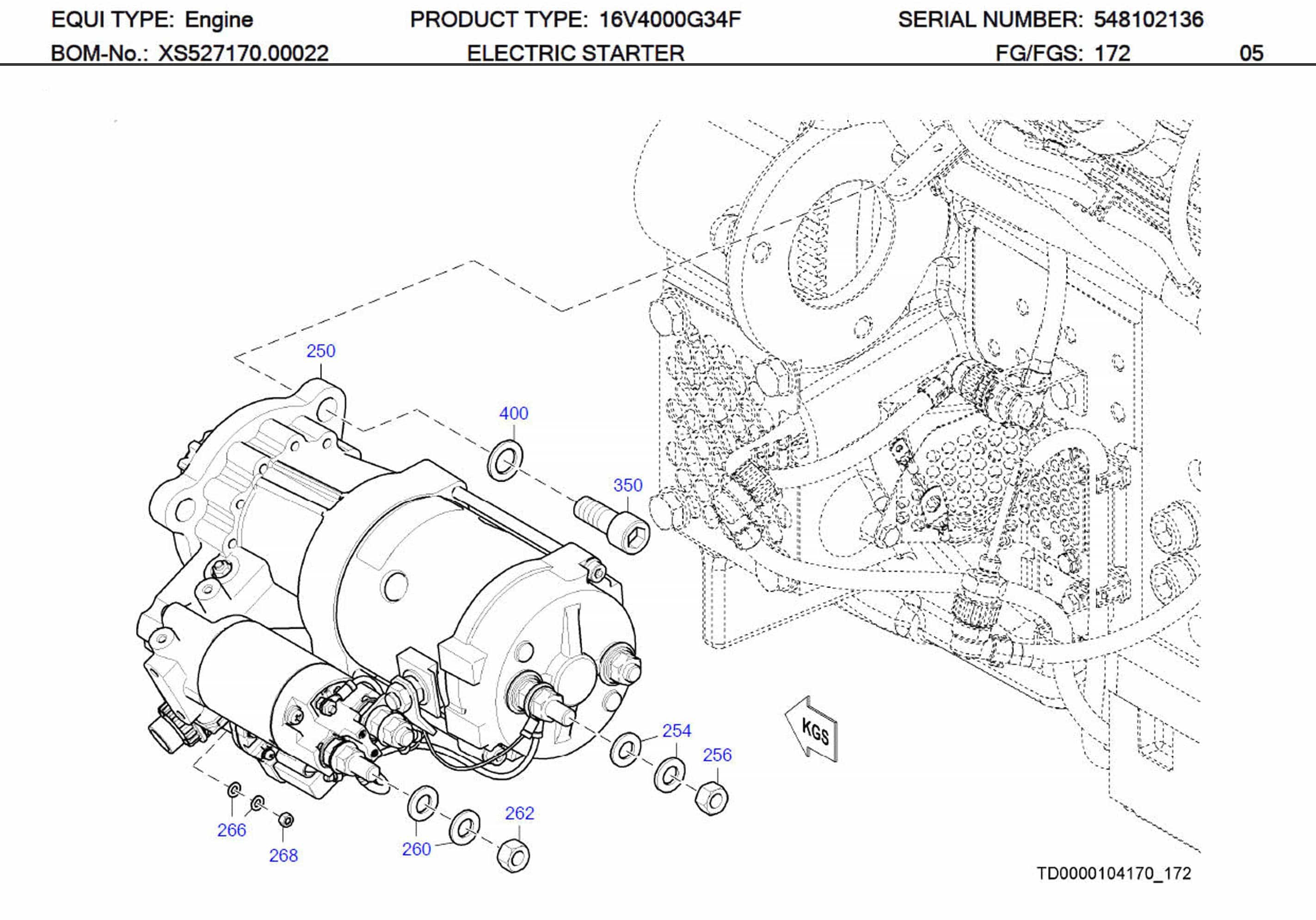 MTU X59417200010 Technical Engineering Exploded View