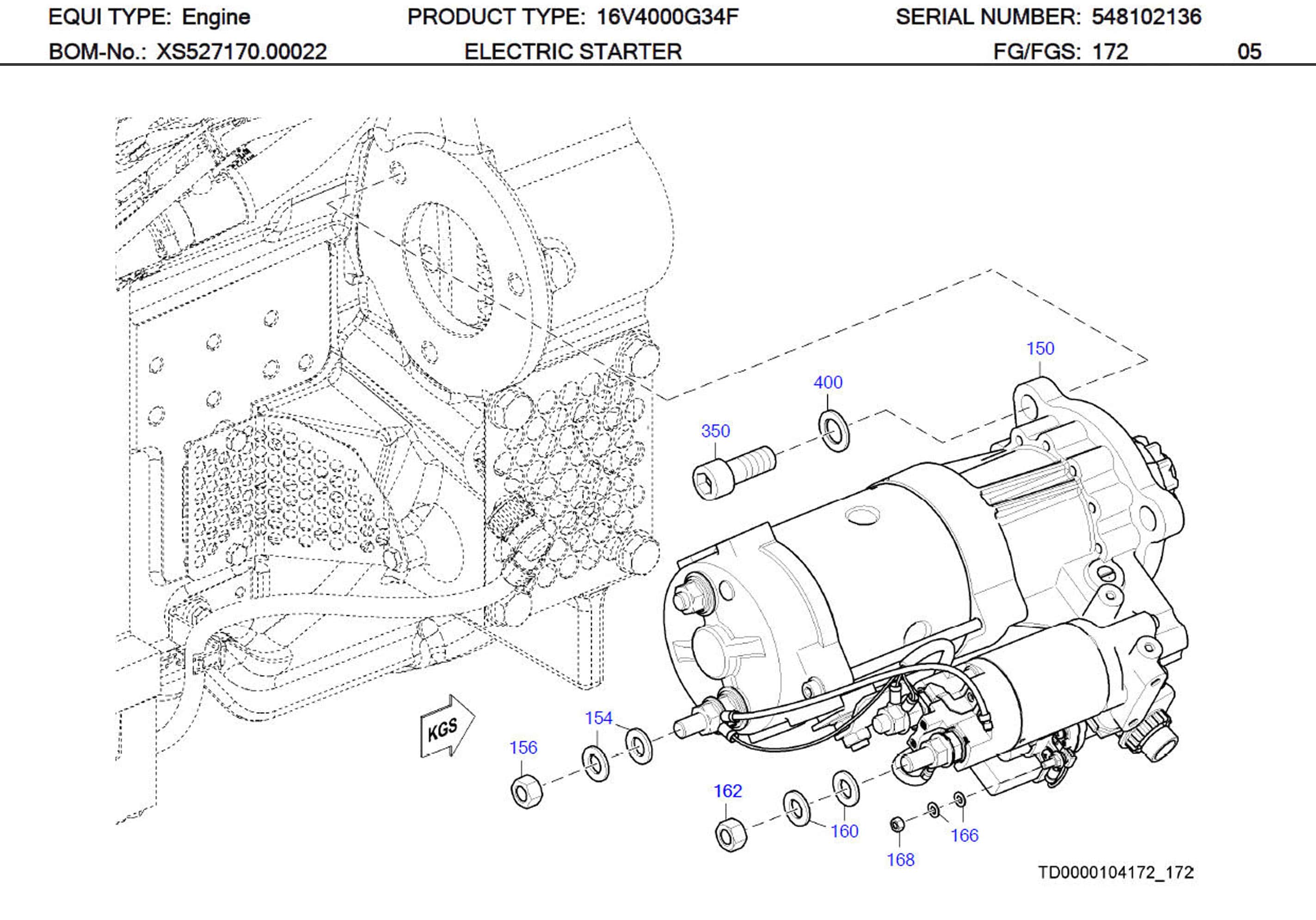 MTU X59417200009 Technical Engineering Exploded View