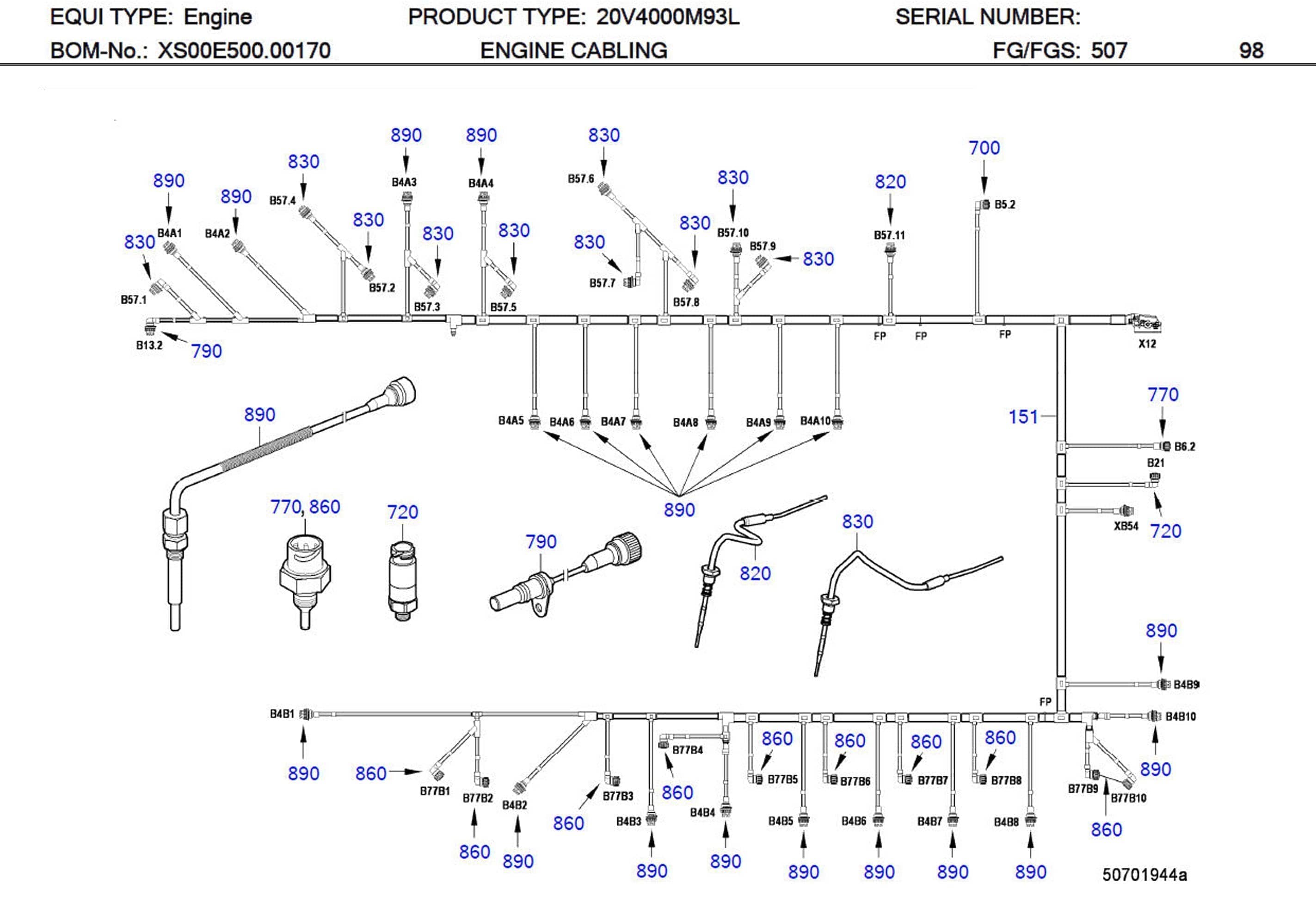 MTU 0005359960 Technical Engineering Exploded View