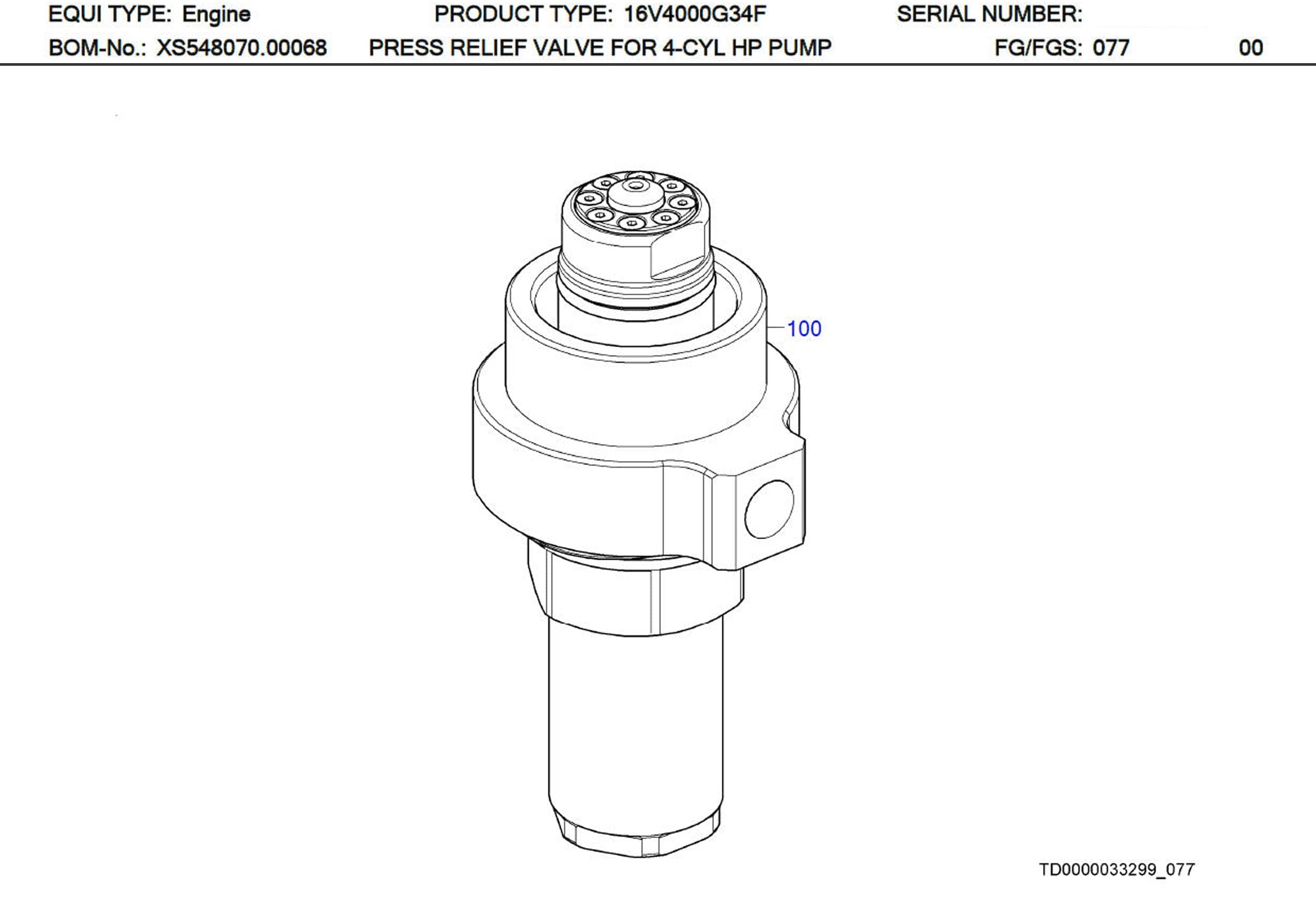 MTU X54707700072 Technical Engineering Exploded View