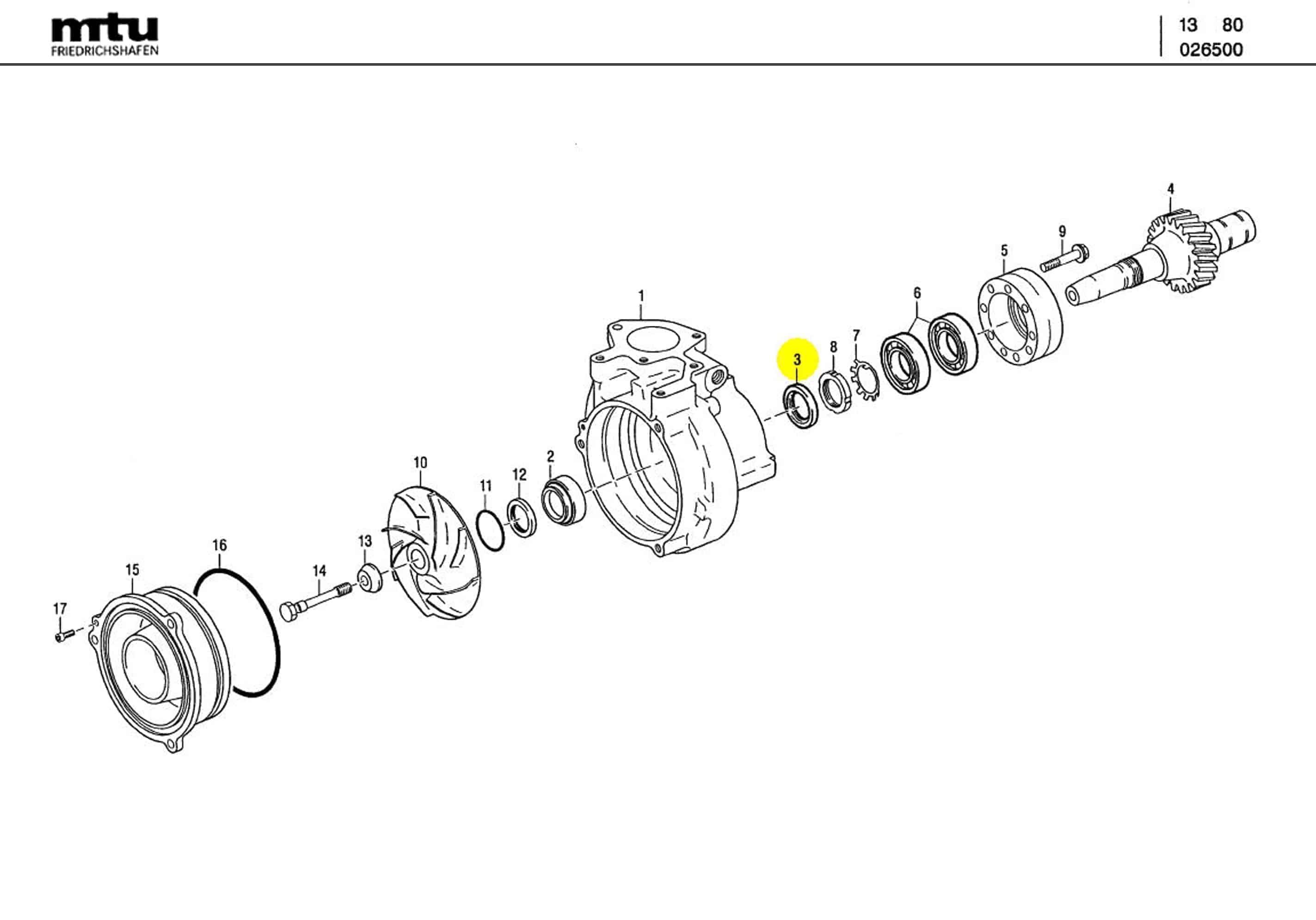 MTU 700386032000 Technical Engineering Exploded View