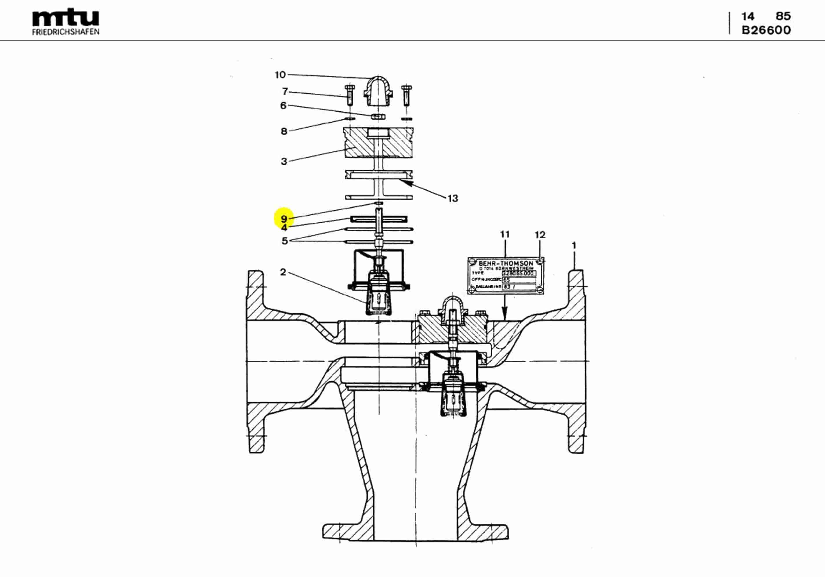 MTU 8699970213 Technical Engineering Exploded View