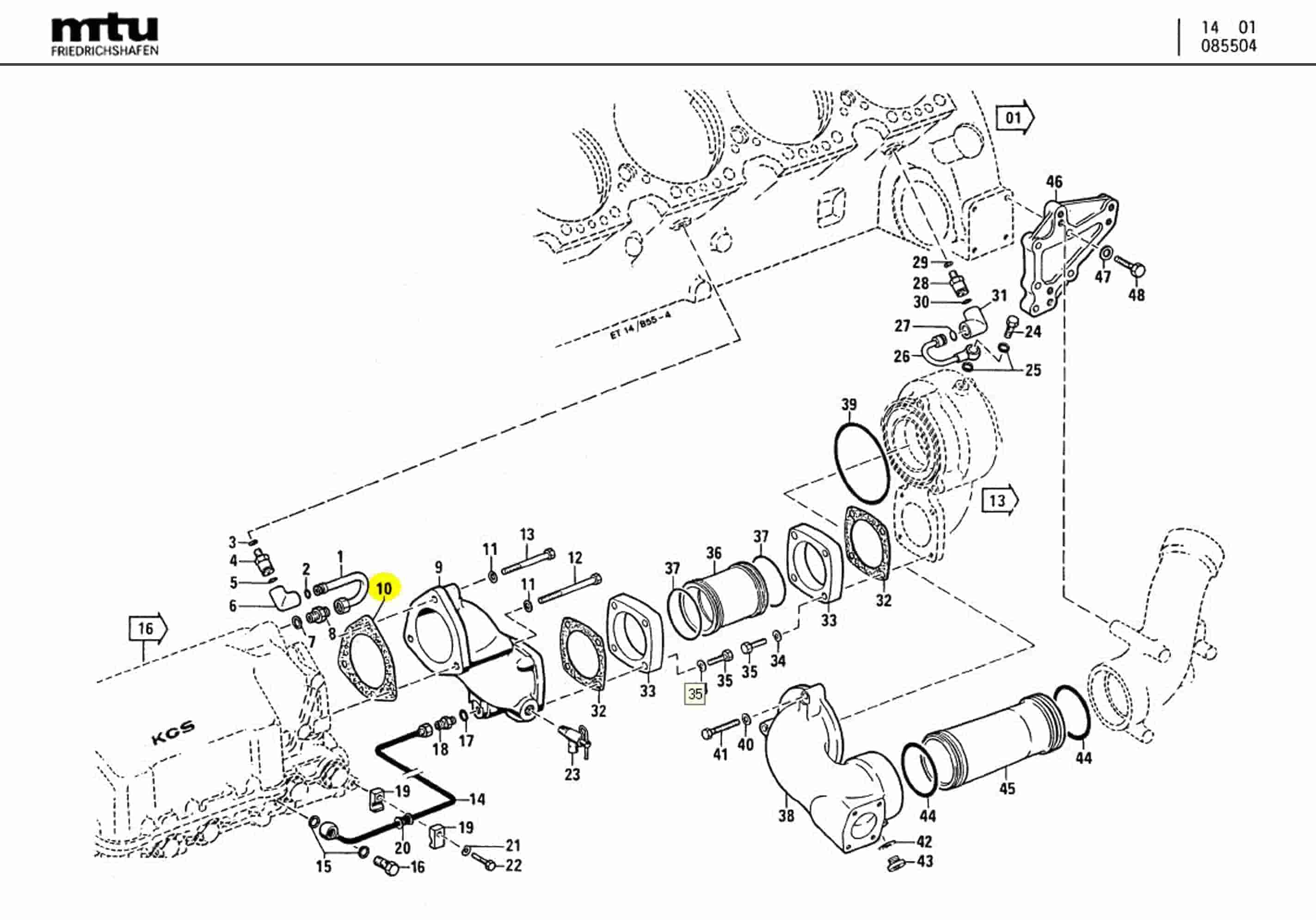 MTU 5541870180 Technical Engineering Exploded View