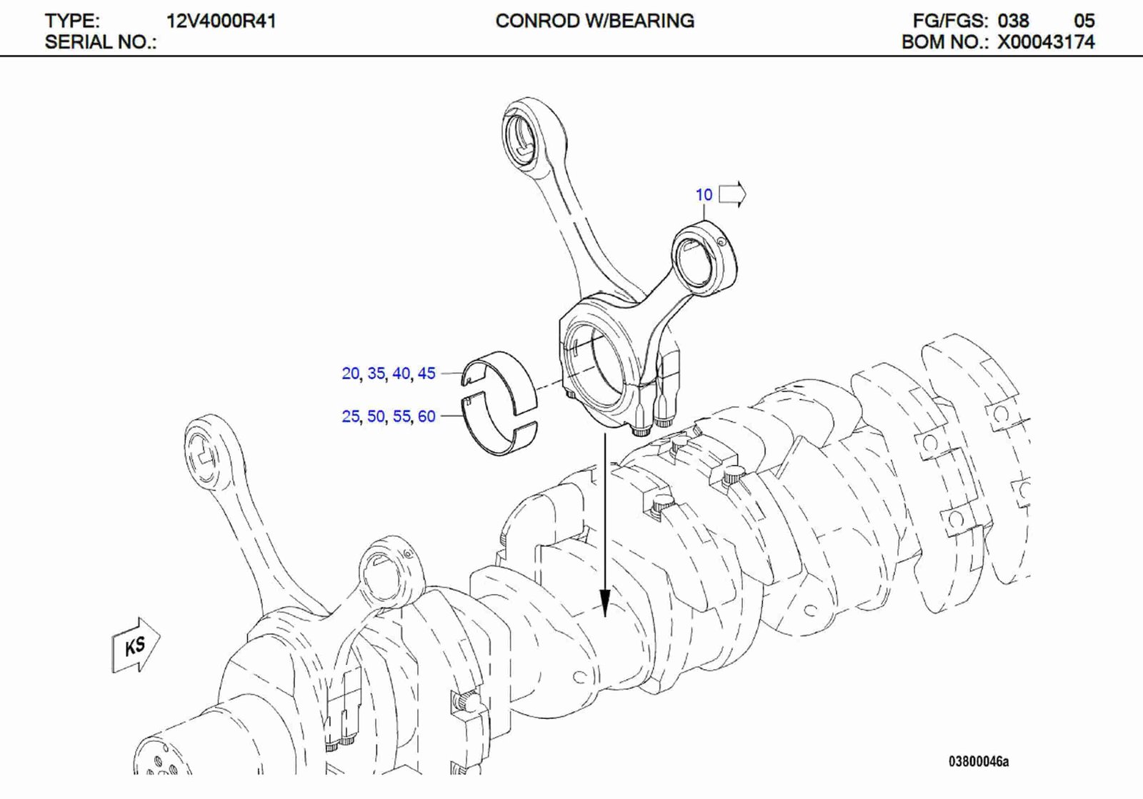 MTU EX59403800070/42 Technical Engineering Exploded View