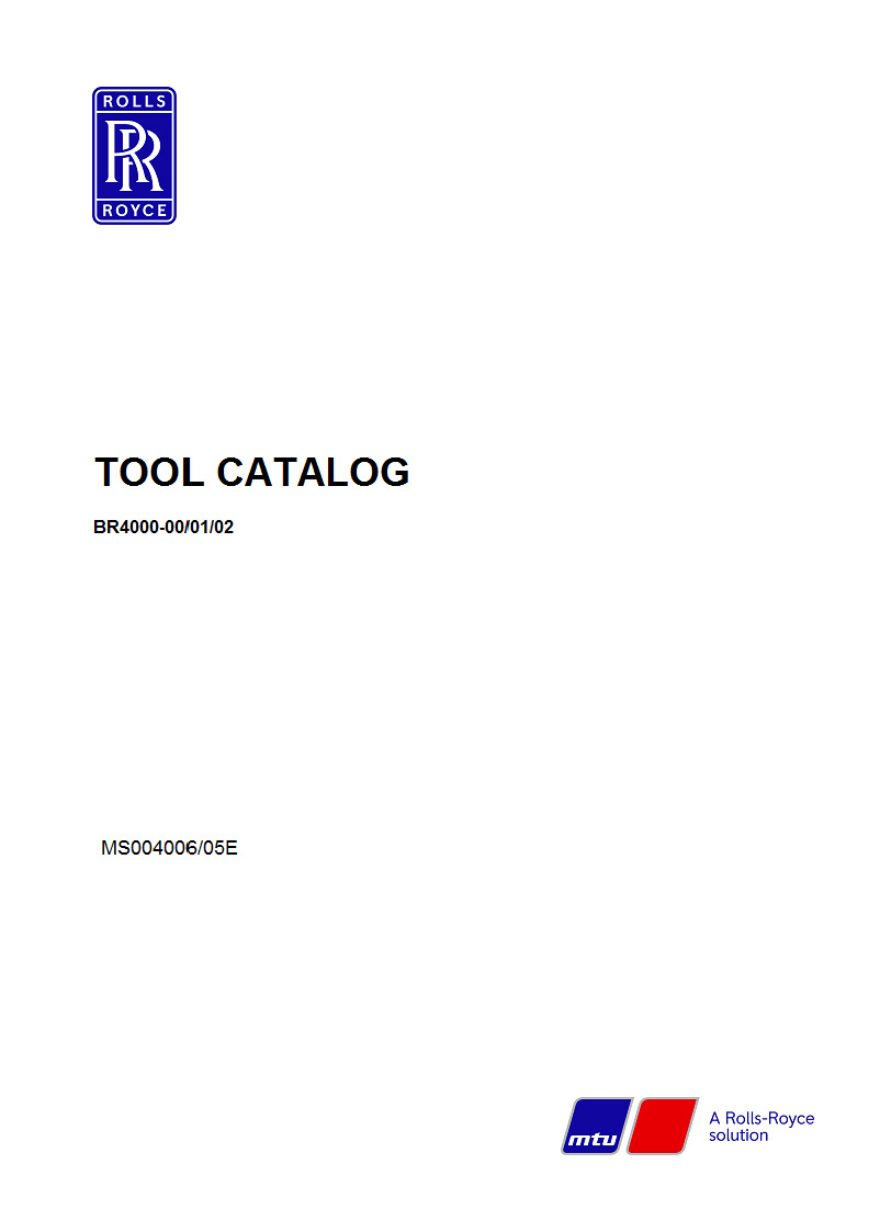 MTU BR4000-00/01/02 Special tools for maintenance