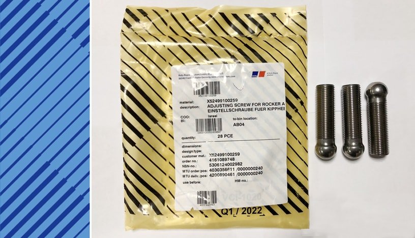 MTU 4000 Parts | X52499100259 | ADJUSTING SCREW FOR ROCKER ARM