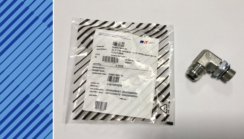 MTU 2000 Parts | 5360780131 | ELBOW 90DEG M18 IS06149X7/8-14 37DEG JIC