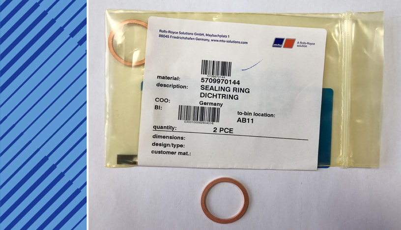 MTU 595 Parts | 5709970144  | SEALING RING